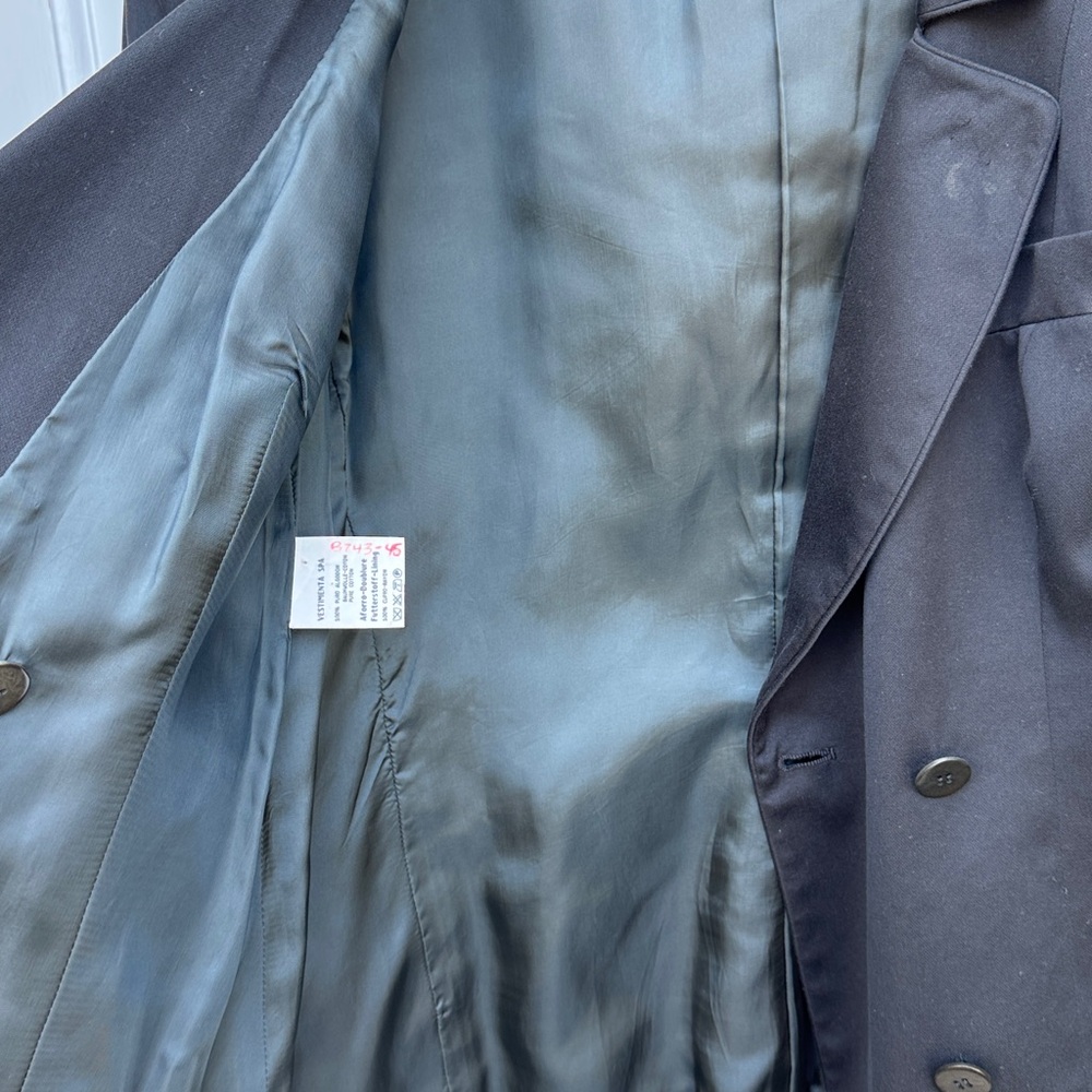 GIORGIO ARMANI BLACK COTTON DOUBLE BREASTED LINED BLAZER JACKET SIZE EU48 US12 - Picture 8 of 10